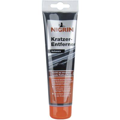 Black Tube 'Nigrin Scratch Remover'. Removes scratches in black paintwork. Easy-to-use polishing paste for cars.