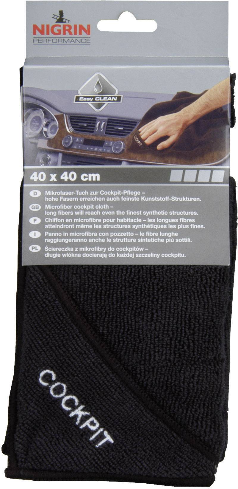 NIGRIN 71117 Performance Microfibre Cockpit Cloth, Black 1x