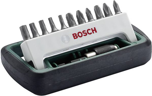 Bosch Accessories 2608255993 Bit set 12-piece Phillips, Pozidriv, Star Quick-release chuck