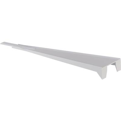 A grey, wedge-shaped metal component with a broad, flat base and a narrow point. Used for structural purposes.