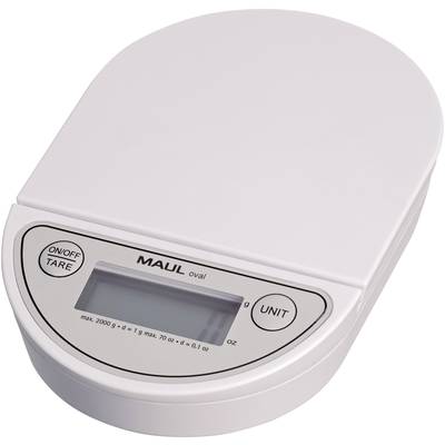 Maul MAULoval 1622002 Letter scales  Weight range 2 kg Readability 1 g battery-powered White