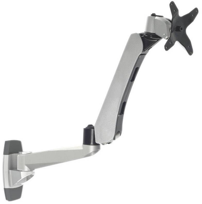 SpeaKa Professional SP-1624868 SuperFlex 1x Monitor wall mount 25,4 cm (10) - 76,2 cm (30) Silver-black Height-adjustable, Tiltable, Swivelling, Swivelling