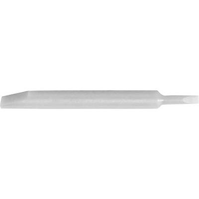 A white plastic bottle cap with a narrow opening, suitable for dispensing liquids from a bottle or container.