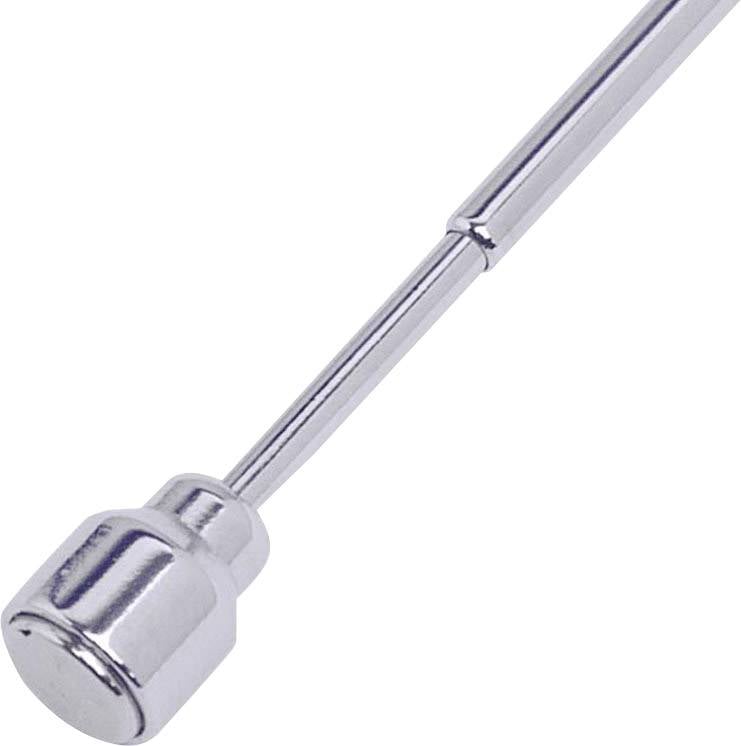 Metallic telescopic tool with magnetic head, suitable for picking up metal objects.