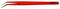 Red precision tweezers with curved tips; ideal for delicate work or grasping small objects.
