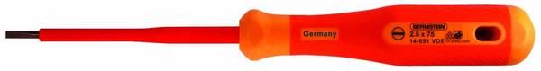 BERNSTEIN Tools for Electronics 14-651-VDE VDE Slotted screwdriver Blade width: 2.5 mm Blade length: 75 mm