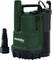 Submersible pump with black and green housing, marked with 'metabo TP 7500 SI', suitable for water drainage.