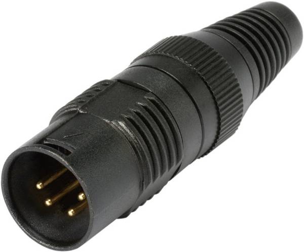 Hicon HI-X4CM-G XLR connector Plug, straight Number of pins: 4  Black 1 pc(s)