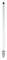 A vertical, cylindrical glass rod with a metal cap at its lower end.