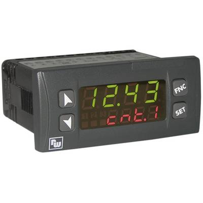 Digital display device with red LED number '12.43' and small display underneath showing 'cnt.1'. Two arrow buttons and a set button are present.