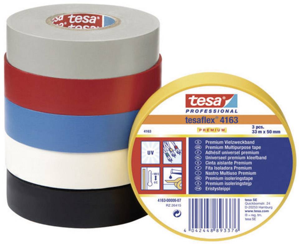 tesa PREMIUM 04163-00003-02 Electrical tape tesaflex® 4163 Black (L x W) 33 m x 12 mm 1 pc(s)