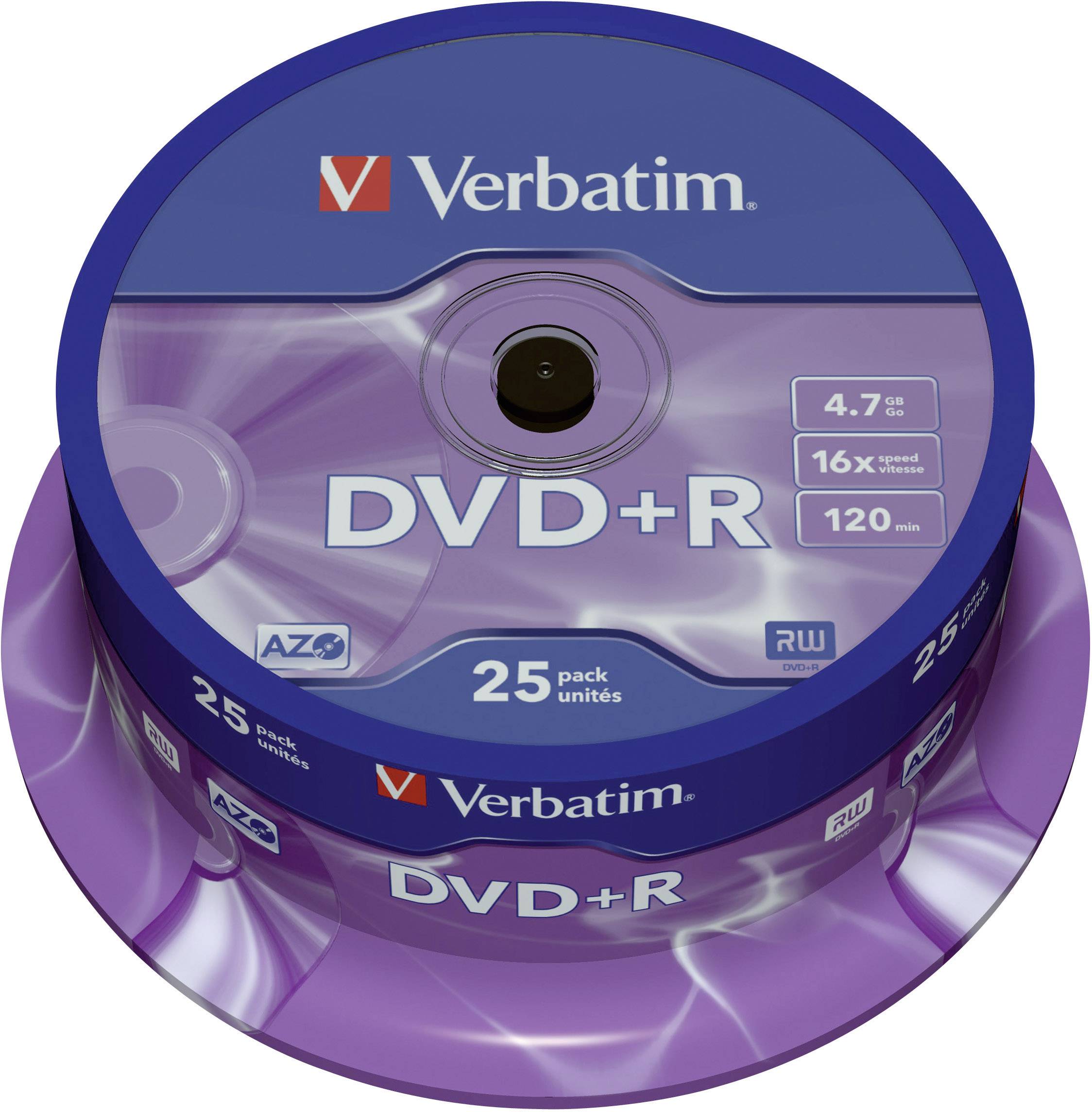 Verbatim 43500 Blank DVD+R 4.7 GB 25 pc(s) Spindle