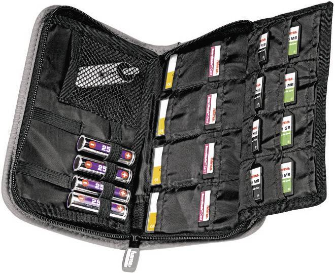 Hama 49917 Memory card pouch SD card, MemoryStick® PRO Duo card, CFast® card Black, Grey-1