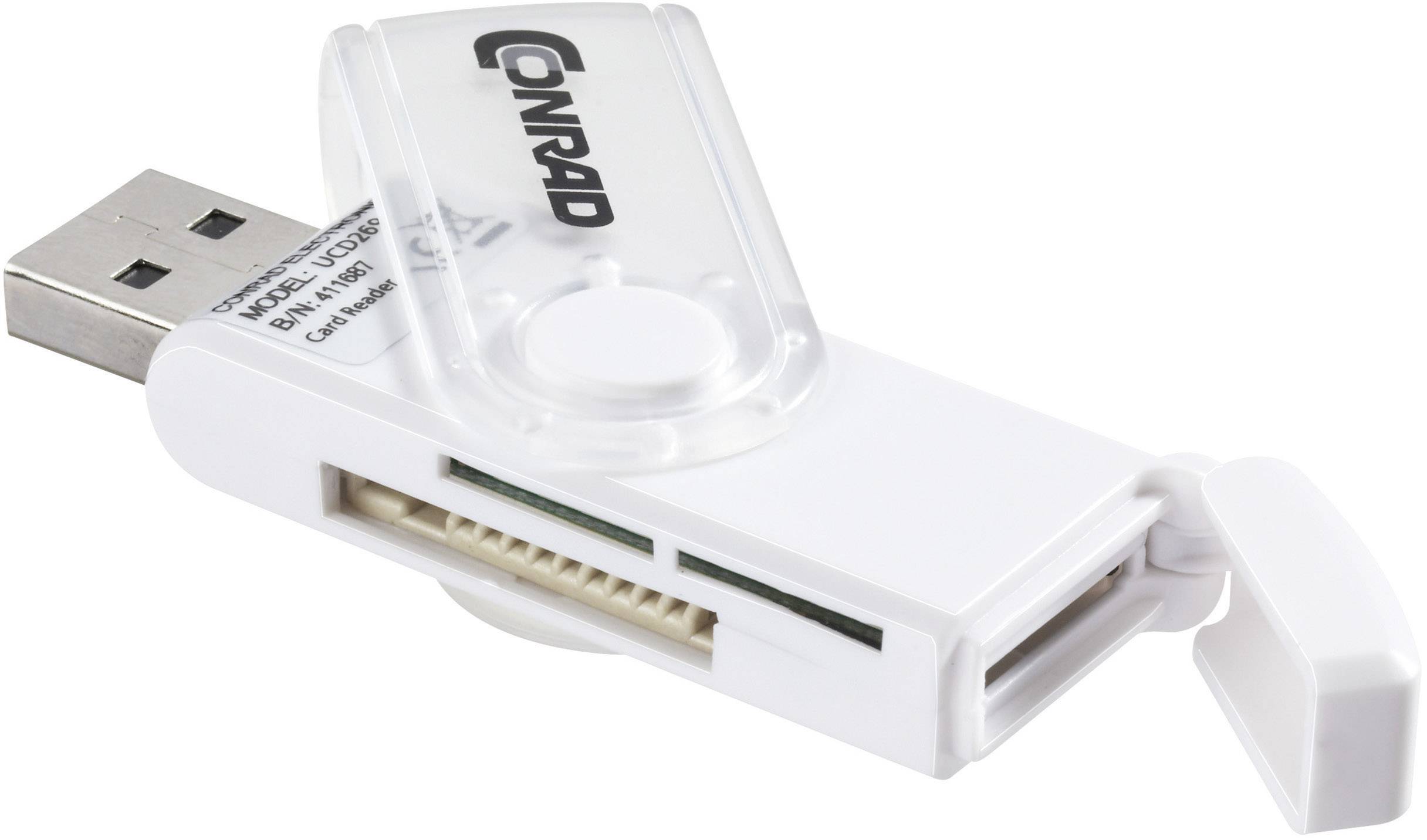 External memory card reader USB 2.0 White