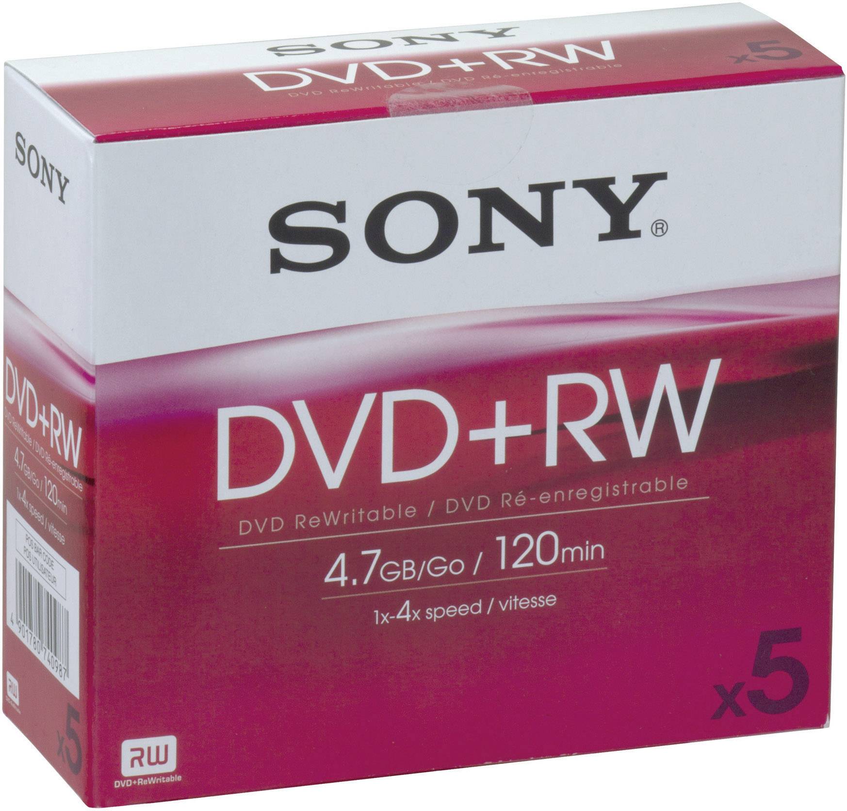 Dvd+RW 4.7gb (pakket van 5) (4901780740987)