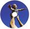 A CD with an image: A baby in a striped outfit is being held up to the sky by an adult, against a blue background.