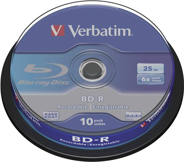Verbatim 43742 Blank Bluray BDR 25 GB 10 pc(s)