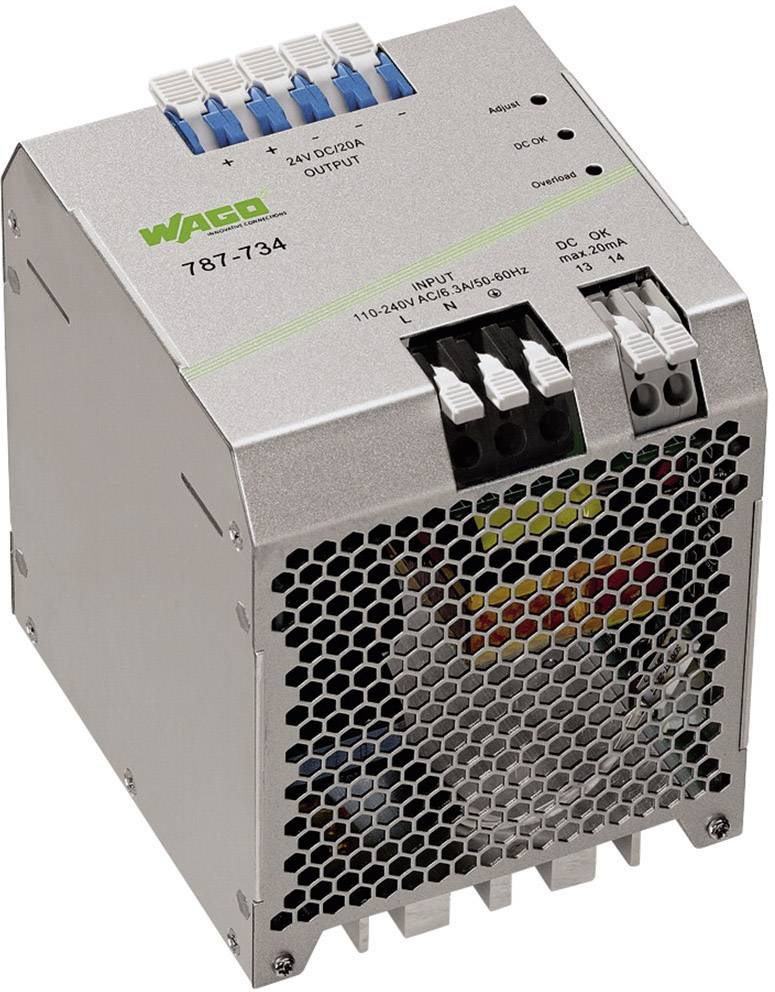 WAGO EPSITRON® ECO POWER 787-734 Rail mounted PSU (DIN) 24 V DC 20 A 480 W 1 x