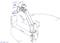 Technical drawing of a pivoting arm with dimensions and angles. Shows rotation and tilting ranges as well as mounting points.