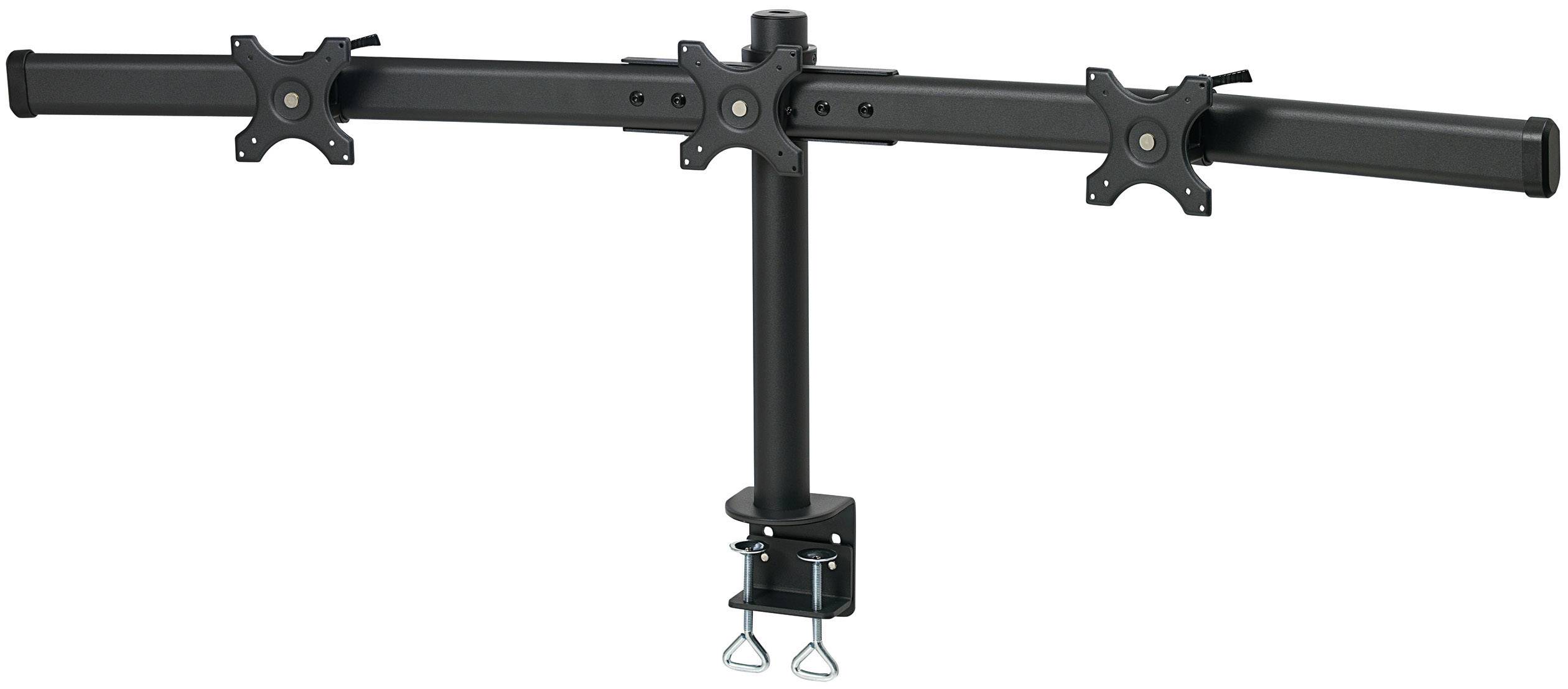 SpeaKa Professional SP-1664324 3x Monitor desk mount 33,0 cm (13) - 61 cm (24) Black Height-adjustable, Swivelling, Swivelling
