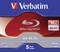 'Verbatim BD-RE DL' packaging for rewritable Blu-ray Disc. Capacity 50 GB, double-speed writing. Pack of 5.