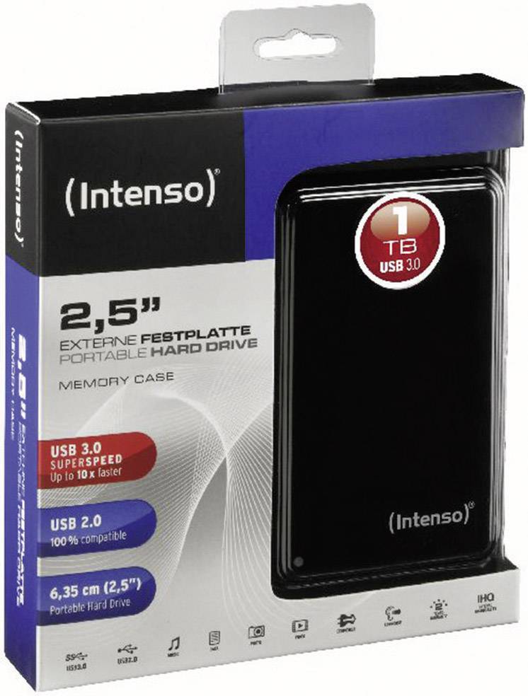 1 TB, 2.5, USB 3.0 Disco Duro portátil Intenso 6021560 Color Negro 