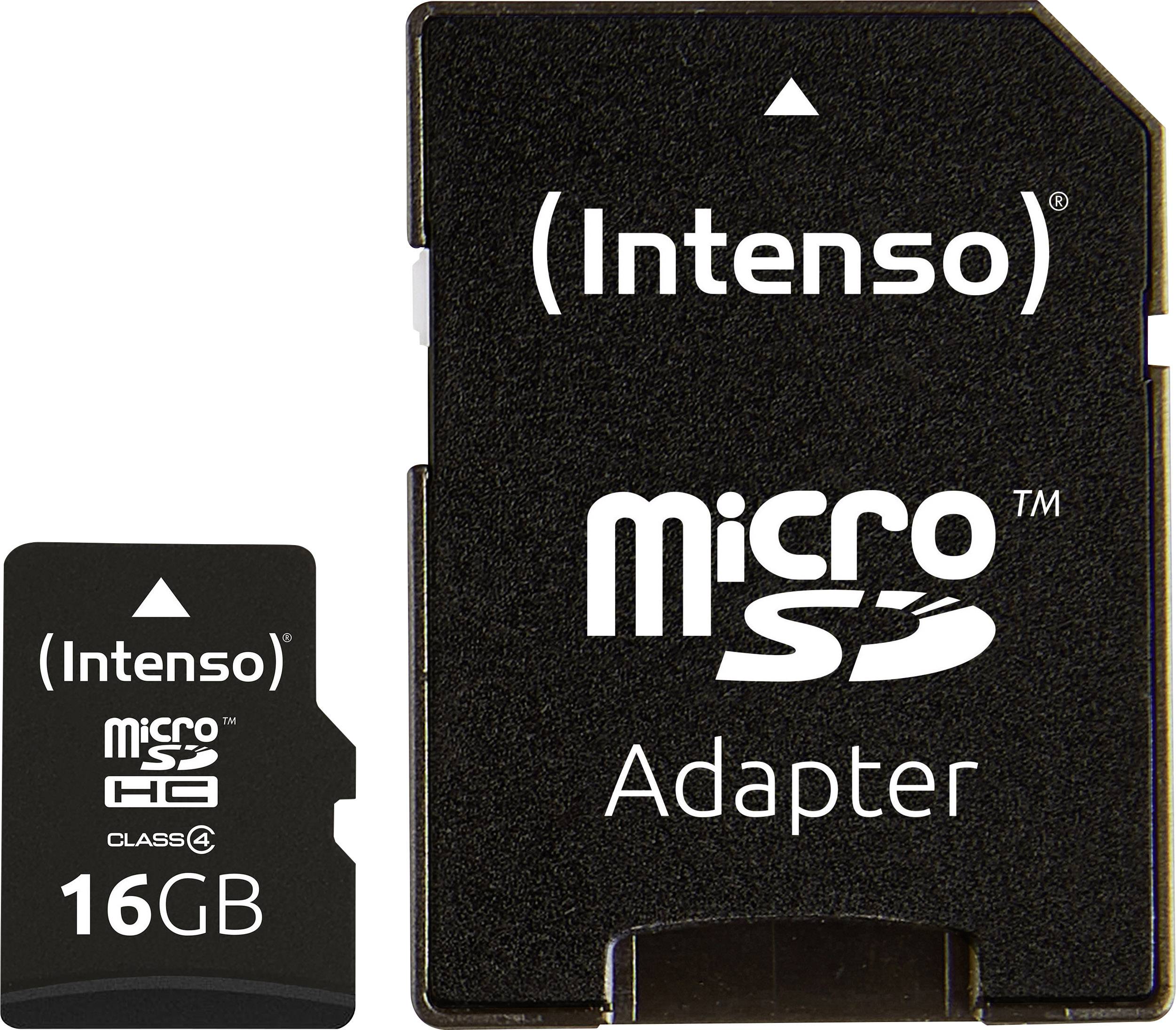 Intenso 16 Gb Micro Sdhc Card Microsdhc Card 16 Gb Class 4 Incl Sd Adapter Conrad Com