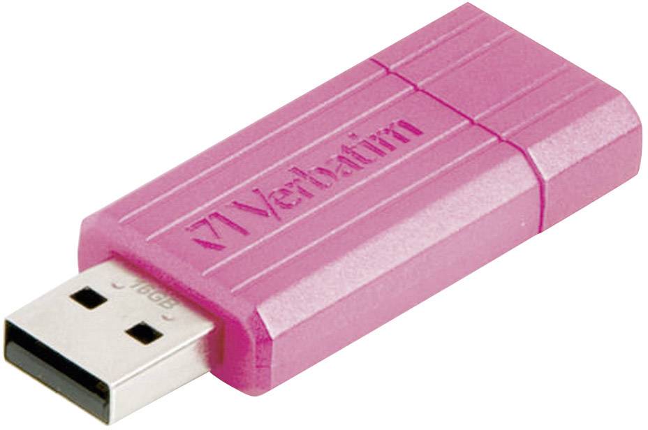 Zoom ind dynamisk teknisk Verbatim Pin Stripe USB stick 16 GB Pink 49067 USB 2.0 | Conrad.com