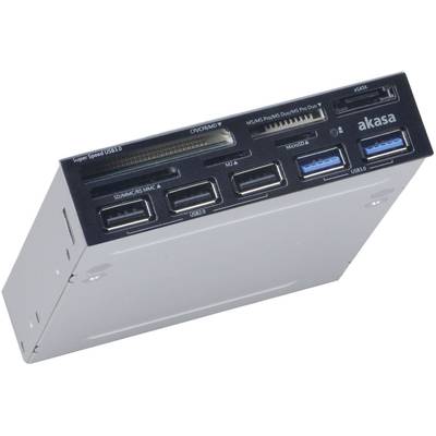   Akasa  AK-ICR-17  Internal memory card reader  8.9 cm (3.5")  USB 2.0 (Motherboard), USB 3.2 1st Gen (USB 3.0), USB 3.
