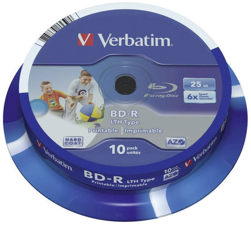 Verbatim 43751 Blank Bluray BDR 25 GB 10 pc(s) Spindle Printable