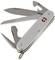 Penknife with multiple unfolded tools, including blade, saw and tin opener, on white background.