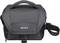 Black camera bag with Sony logo, featuring a carry handle and shoulder strap, suitable for small cameras or accessories.