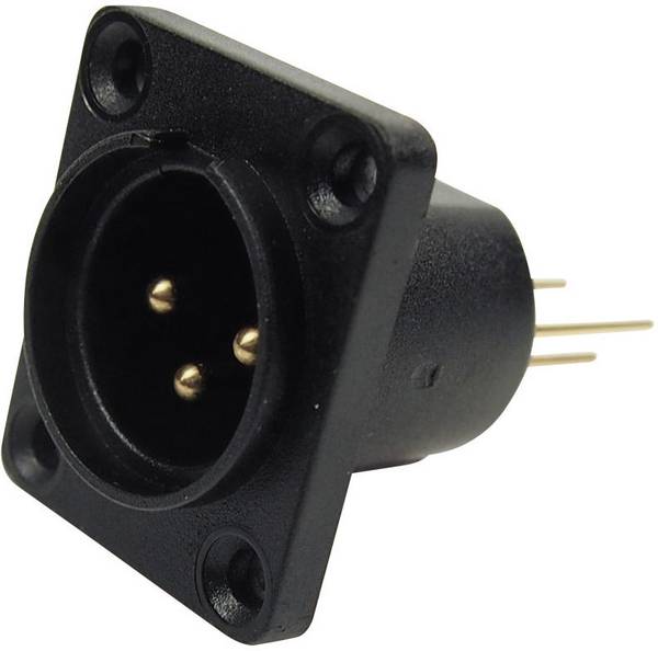 Cliff CP30061 XLR connector Sleeve plug, straight pins Number of pins: 3 Black 1 pc(s)
