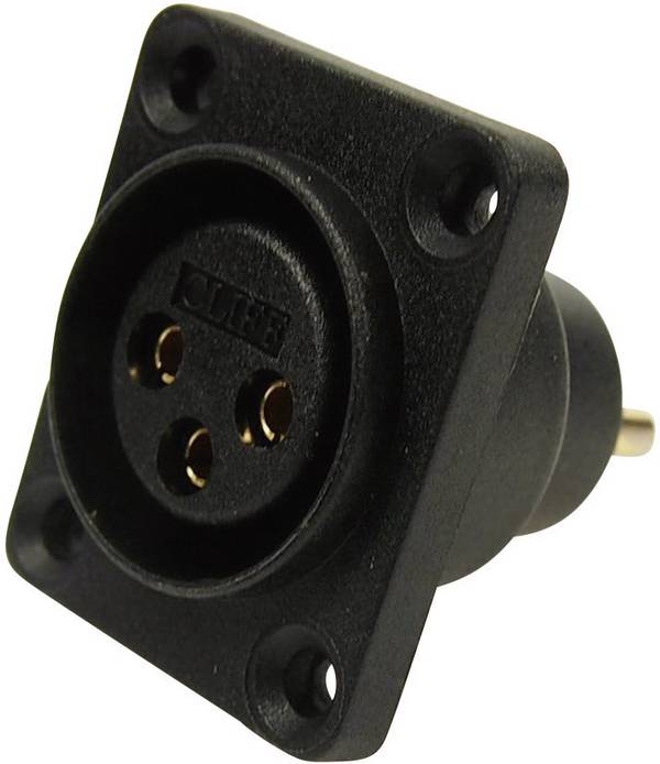 Cliff CP30070 XLR connector Sleeve socket, straight pins Number of pins: 3 Black 1 pc(s)