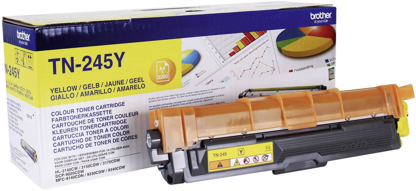 Brother Toner cartridge TN-245Y TN245Y Original Yellow 2200 Sides