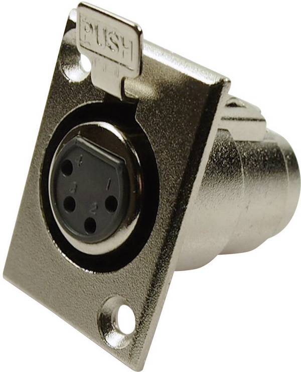 Cliff FC6120 XLR connector Sleeve socket, straight pins Number of pins: 4 Silver 1 pc(s)