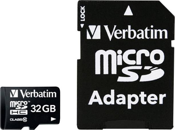 Verbatim MICRO SDHC 32GB CL 10 ADAP microSDHC card 32 GB Class 10 incl. SD adapter