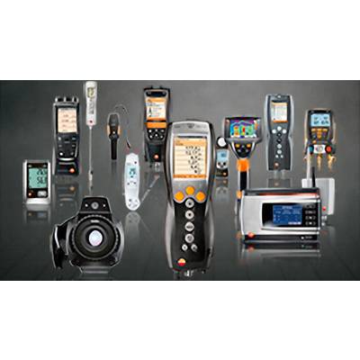 Several measuring devices in various shapes and sizes against a grey background, used for diagnosing and analysing technical systems.