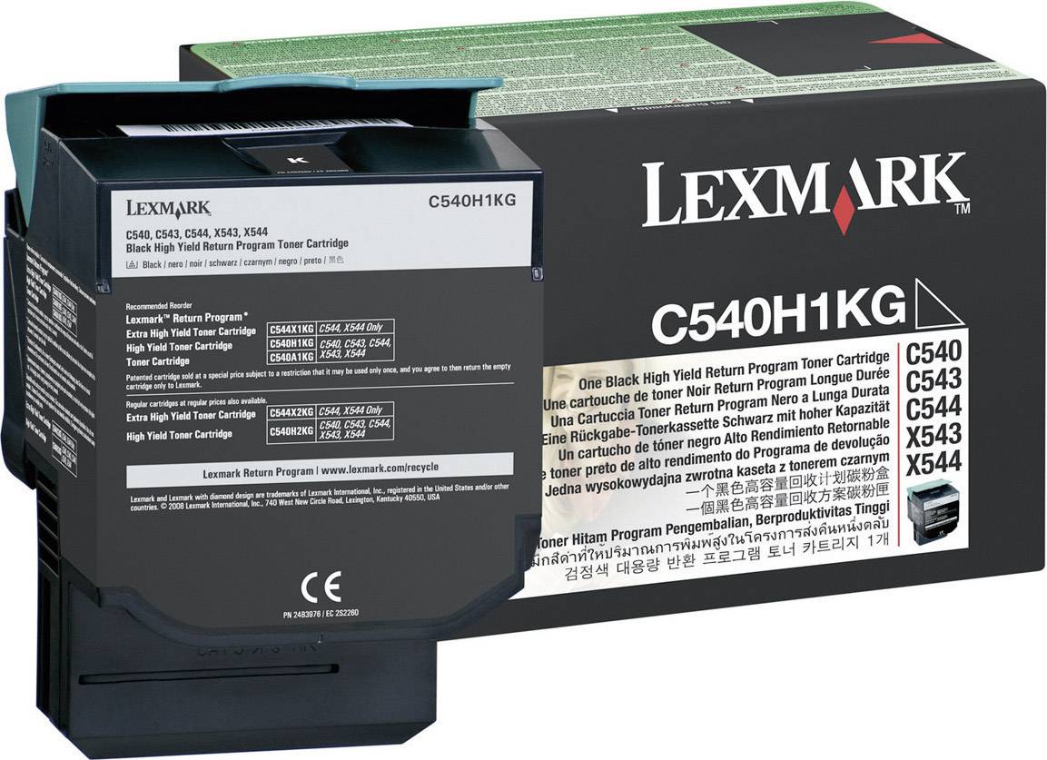 Lexmark Toner recycling C540 C543 C544 C546 X544 X546 X548 C540H1KG Original Black 2500 Sides