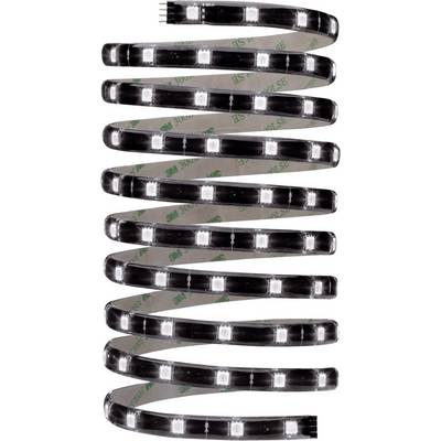 A black LED light strip, arranged in a spiral configuration, with evenly distributed illuminated segments. Suitable for decorative lighting.