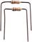 Two wire resistors lie side by side, one slightly smaller. Both have coloured rings to indicate the resistance value.