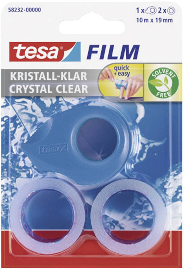 tesafilm Mini Finger Dispenser for Clear Adhesive Tape Includes 2 x Rolls tesafilm Crystal