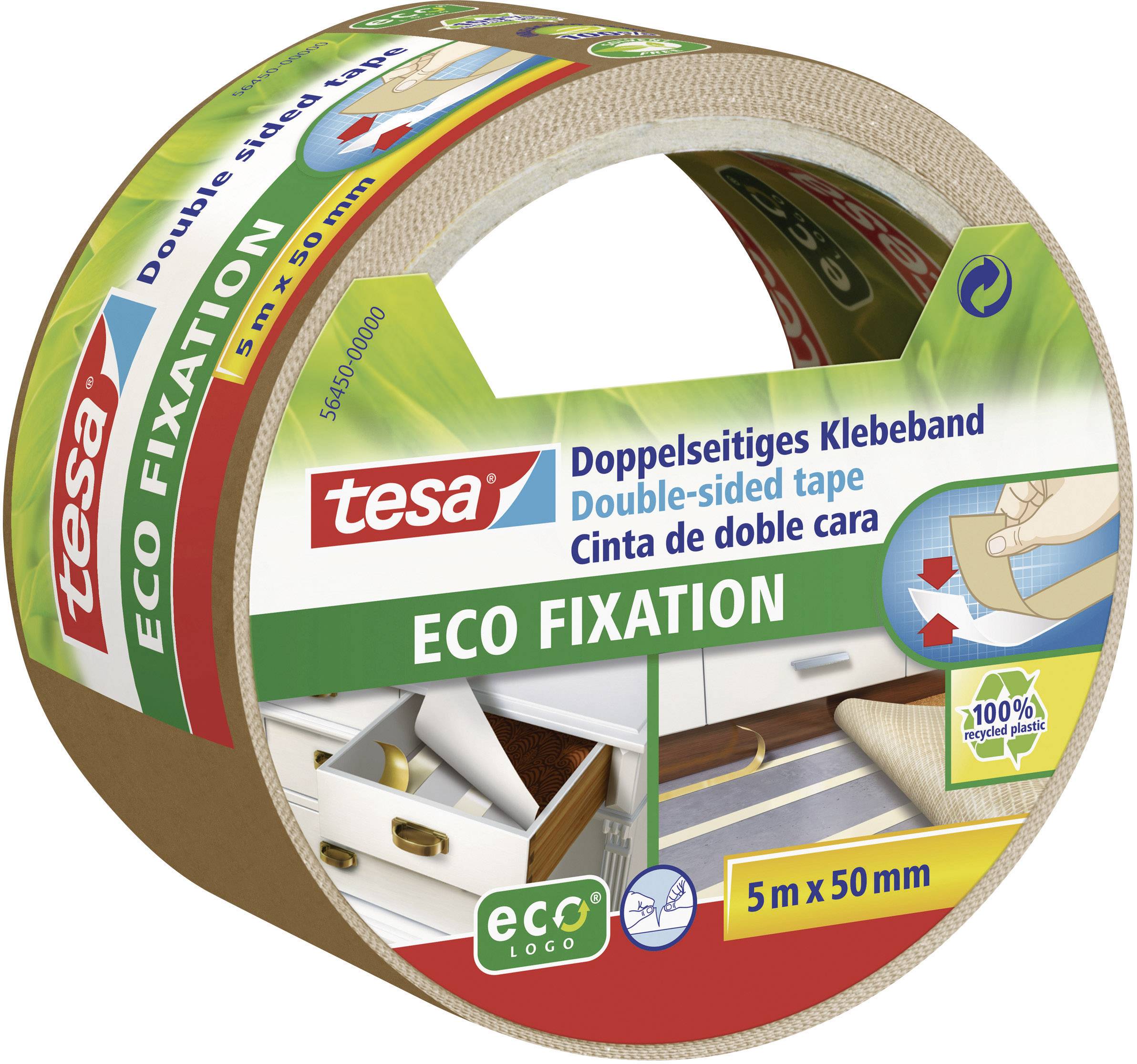 tesa ECO FIXATION 56450-00000-11 Double sided adhesive tape (L x W) 5 m x 50 mm 1 pc(s)