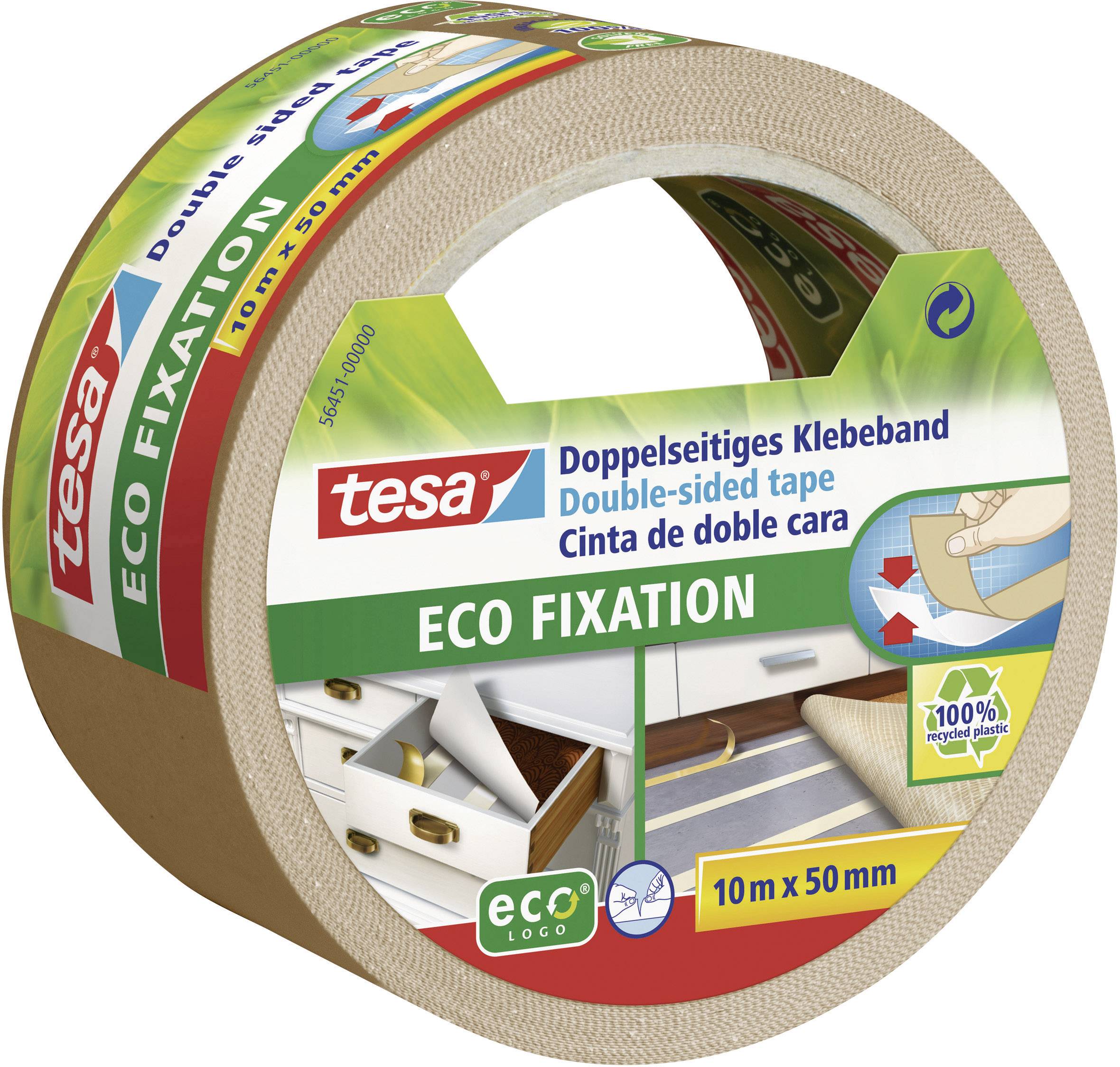 tesa ECO FIXATION 56451-00000-11 Double sided adhesive tape (L x W) 10 m x 50 mm 1 pc(s)