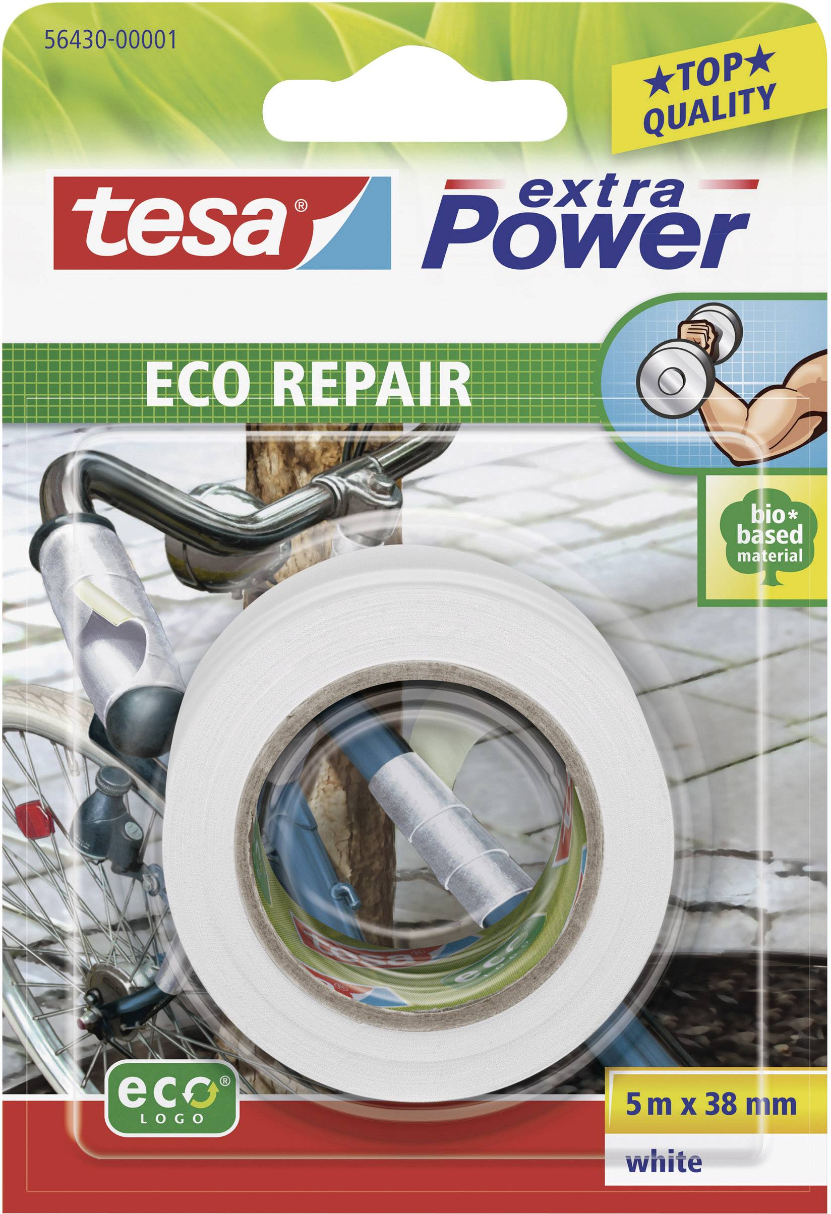 tesa ECO REPAIR 56430-00001-00 Cloth tape tesa® extra Power White (L x W) 5 m x 38 mm 1 pc(s)-0