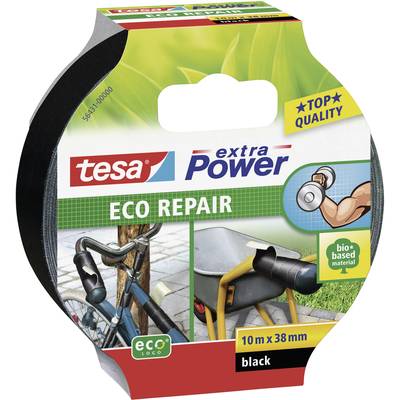 tesa ECO REPAIR 56431-00000-00 Cloth tape tesa® extra Power Black (L x W) 10 m x 38 mm 1 pc(s)