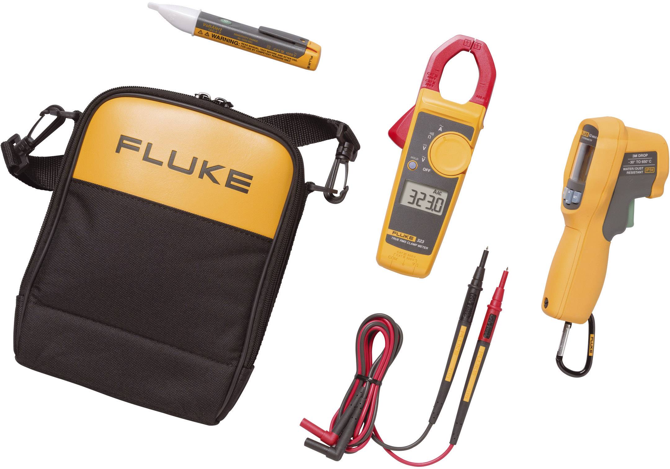Fluke FL62MAX+/3231AC Clamp meter, Handheld multimeter Digital CAT III 600 V, CAT IV 300 V Display (counts): 4000