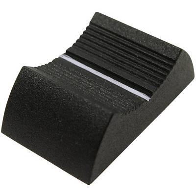 A black wedge-shaped door stop designed to hold a door open. The top surface has grooves for improved grip.