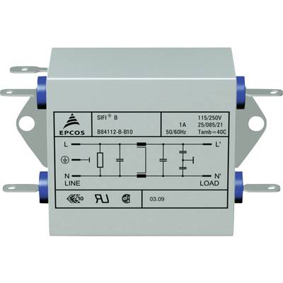 TDK B84112B0000B060 EMI filter  250 V AC 6 A 3.3 mH (L x W x H) 105 x 84 x 38.1 mm 1 pc(s) 