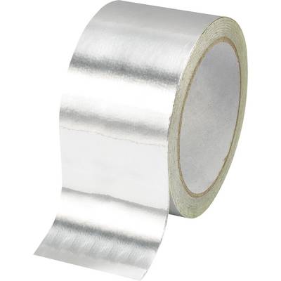 A roll of silver aluminium tape with the end slightly unravelled.